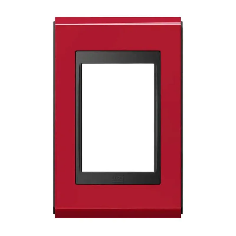 Placa 4x2 sem Suporte Refinatto Premium Alto Brilho Weg Rubi e Preto 3 Postos