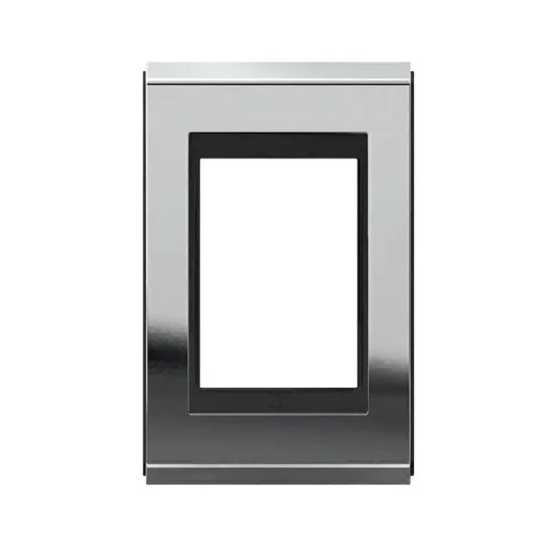Placa 4x2 sem Suporte Refinatto Concept Weg Prata e Preto 3 Postos