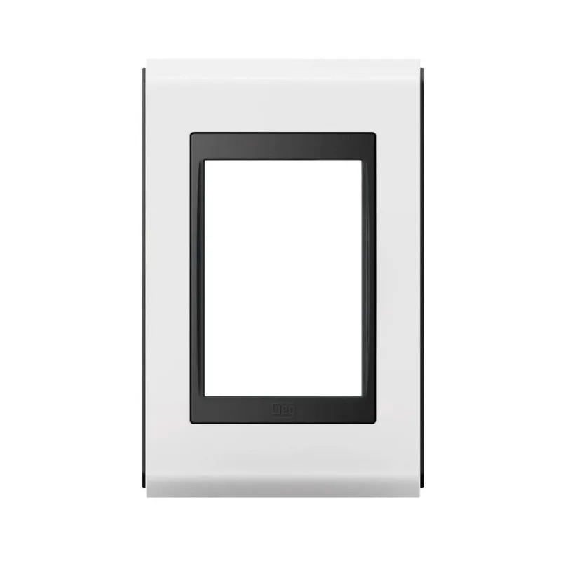 Placa 4x2 sem Suporte Refinatto Premium Alto Brilho Weg Branco e Preto 3 Postos