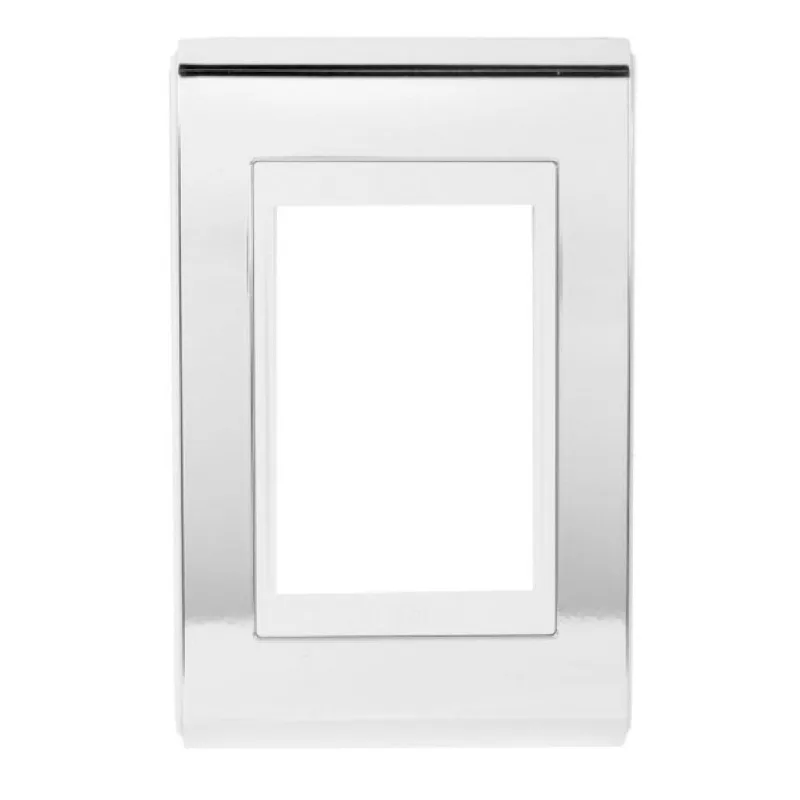 Placa 4x2 sem Suporte Refinatto Concept Weg Prata e Branco 3 Postos