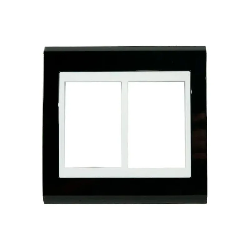 Placa 4x4 com 6 Postos sem Suporte Refinatto Weg Preto e Branco Alto Brilho Peça
