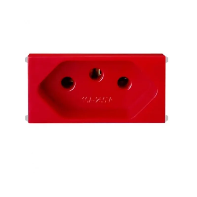 tomada 2p+t refinatto 10a weg vermelho 250v - 14071875