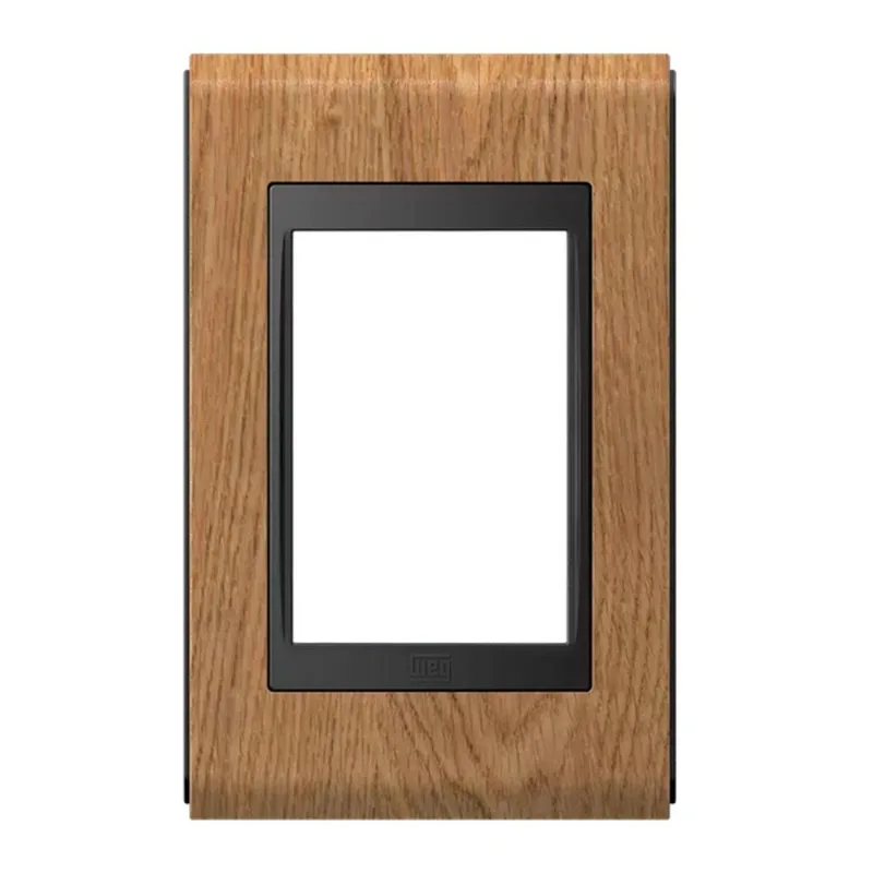 Placa 4x2 sem Suporte Refinatto Concept Weg Avelã e Preto 3 Postos