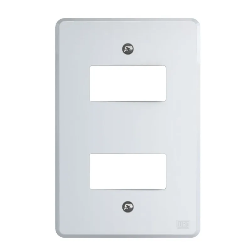 Placa 2 Postos 4x2 sem Suporte Equile Weg Placa 2 Postos 4x2 Branca Equille