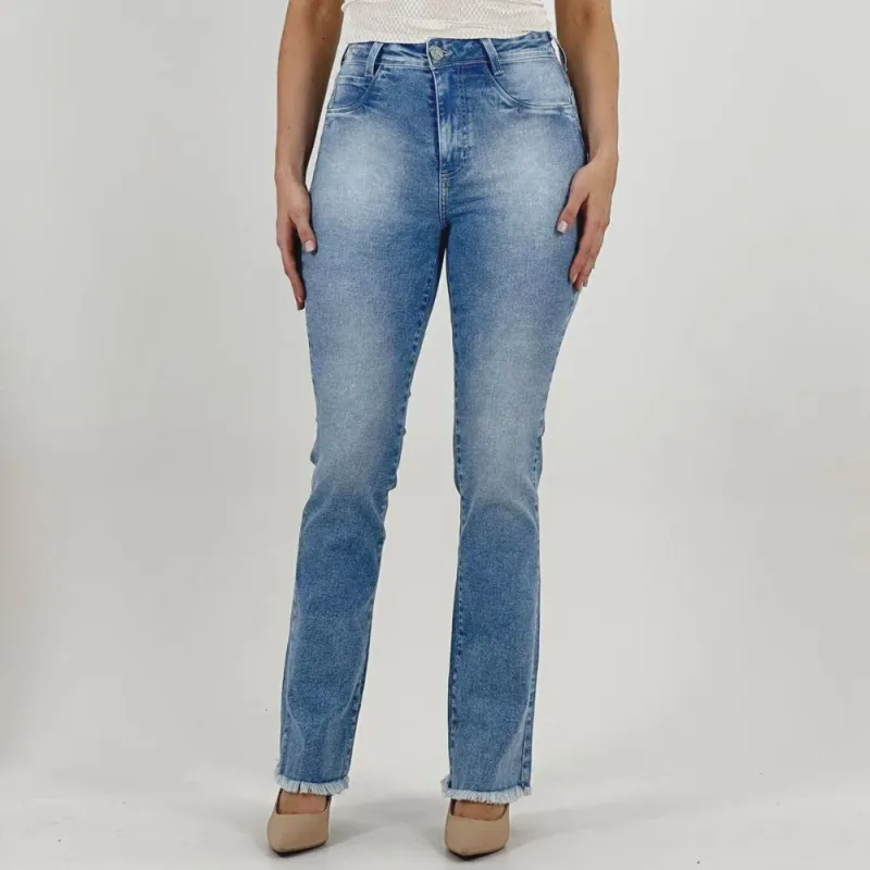 Calça Daksul Jeans Boot Cut Feminina - Não Disponível - Moda
