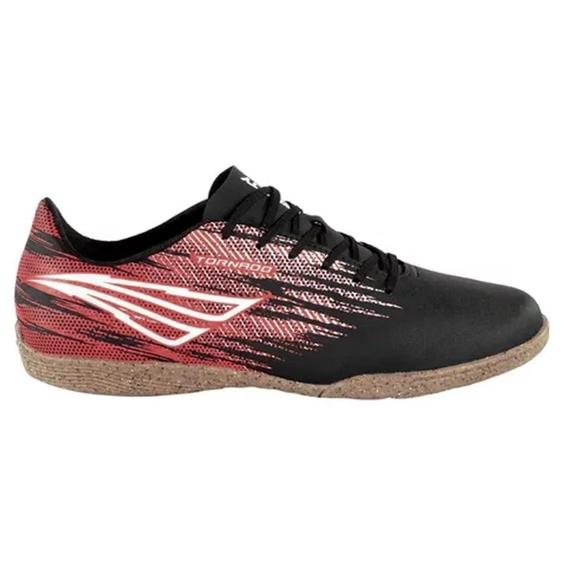 Chuteira Futsal Penalty Tornado Infantil 34 / Preto e Vermelho