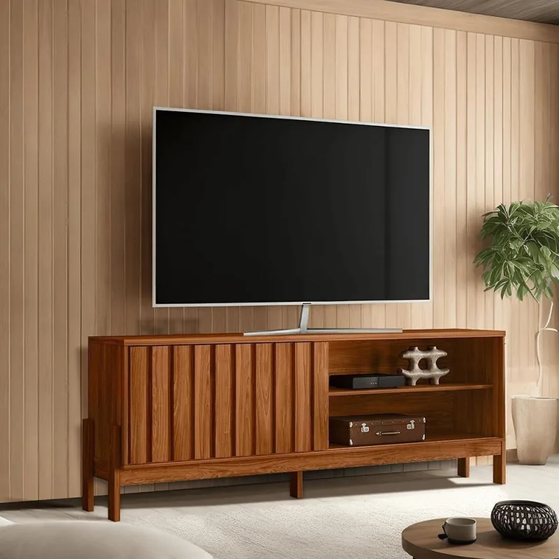 Bancada para Sala de Estar Aurora 188cm MDP com Porta Ripada Cinamomo Mel Möbler - möbler - Tablets, Ipads E E-readers