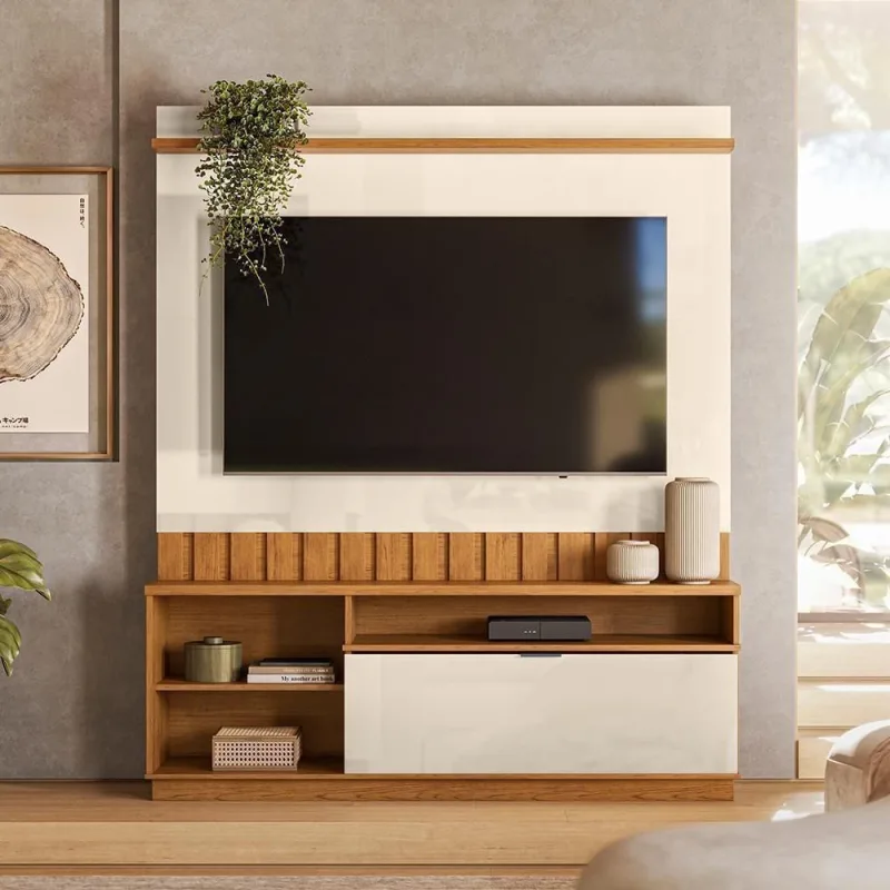 Estante Home Theater Diamantina 1 Porta MDF 150CM Off White Möbler - möbler - Móveis