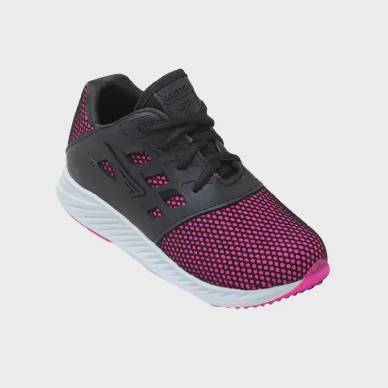 Tênis Infantil Cadarço Branco Preto Pink Zeuz 75CX-I