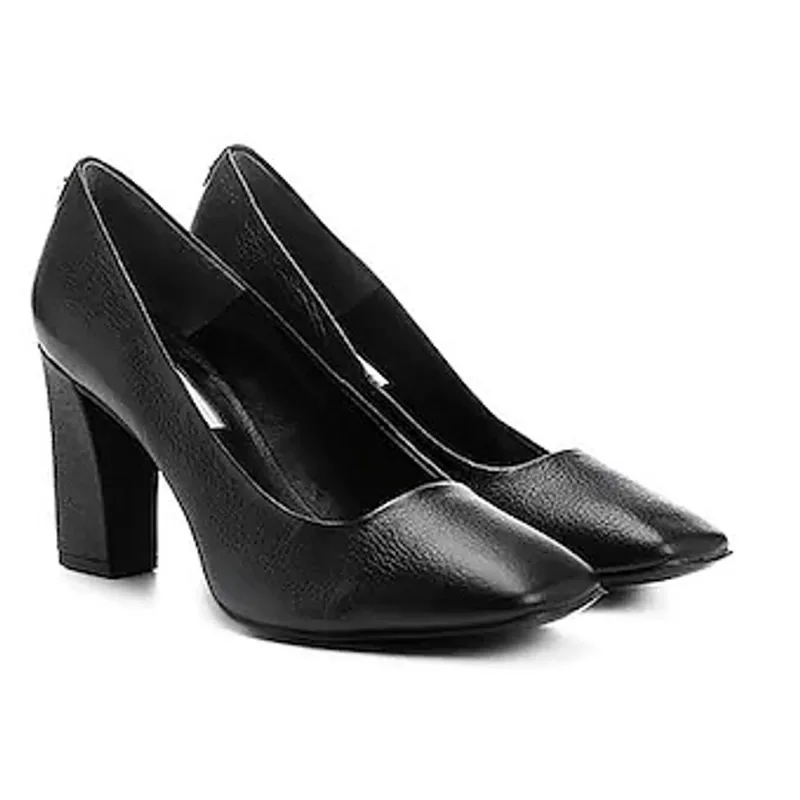 Scarpin Jorge Bischoff Couro Salto Grosso