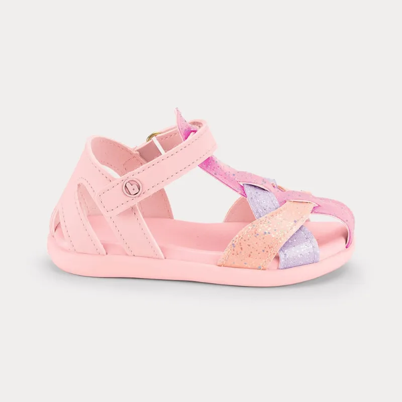 Sandália Infantil Bibi Baby Soft II Azul Rosa com Azul 1188263 27