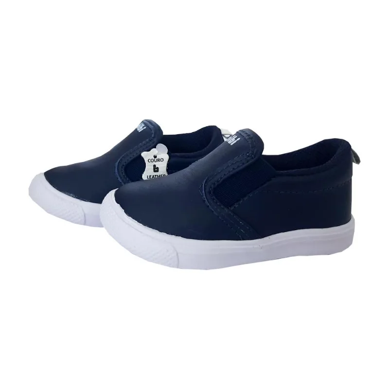 Tênis Infantil Bibi Agility Mini Couro Naval 1046257 - Azul Marinho - 22
