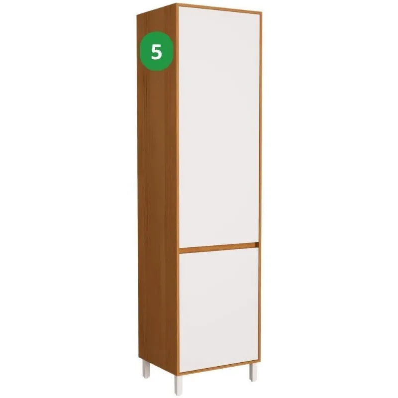 Paneleiro 60cm 2 Portas Herval Dakota Freijó Rocks e Branco ÁrticoPH3113