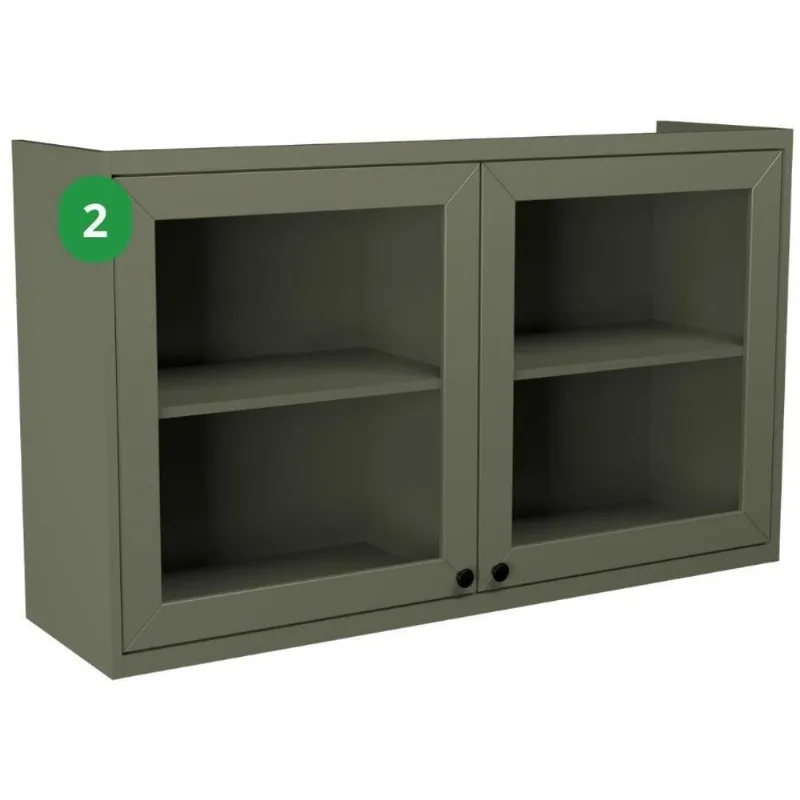 Armário Aéreo 2 Portas com Vidro Évora Herval PH3122 Verde 120cm