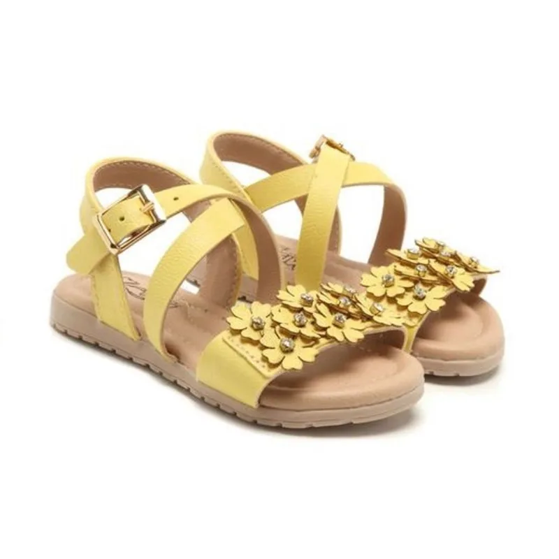 Sandália Infantil Menina Klin Flat Baby Amarelo 201.016