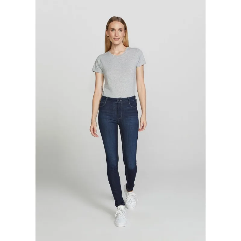 Calça Jeans Feminina Skinny Cintura Média Soft Touch - Azul 036
