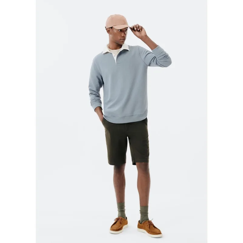 Bermuda Básica Masculina Chino Reta Em Sarja - Verde 046