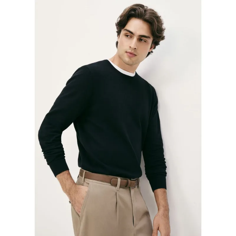 Blusão Básico Masculino Regular Em Tricô - Preto G