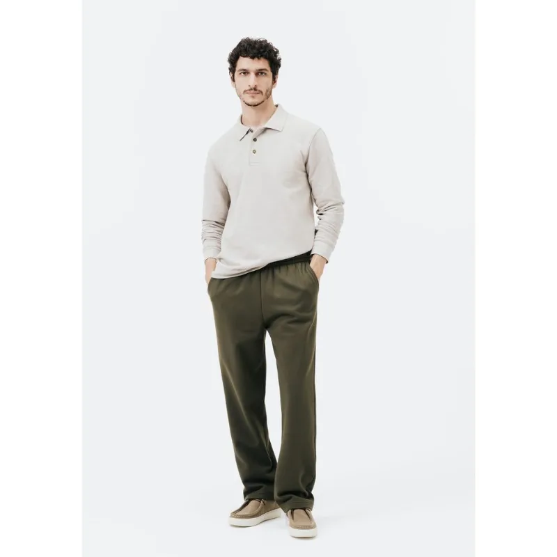Calça Básica Masculina Reta Em Moletom Peluciado - Verde G