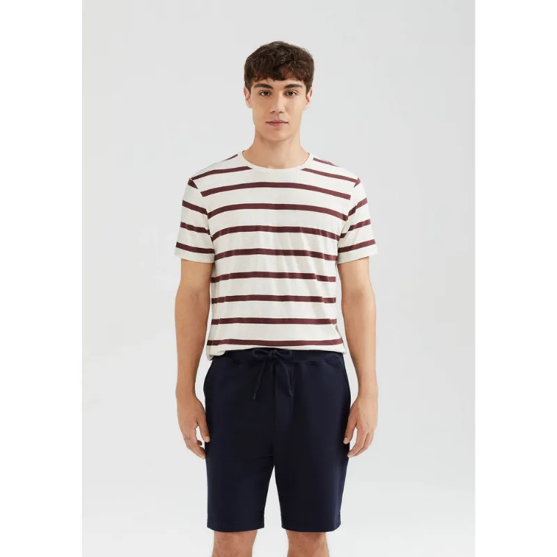 Bermuda Básica Masculina Reta Em Moletom - Azul P