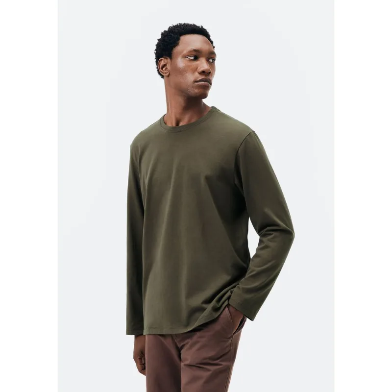 Camiseta Básica Masculina Manga Longa Comfort Super Cotton - Verde XXG