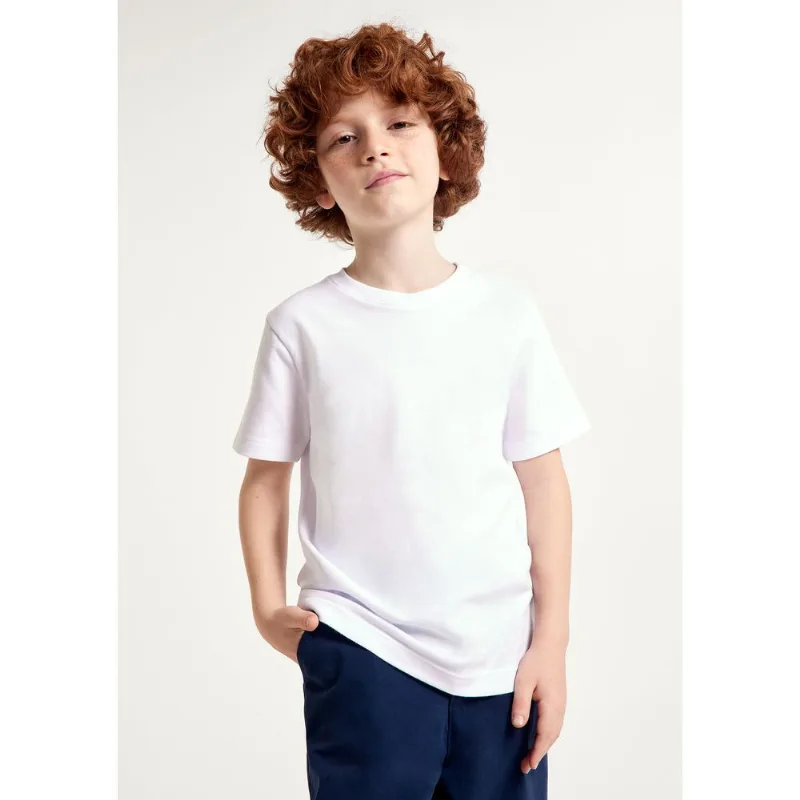Camiseta Básica Infantil Menino Manga Curta Slim - Branco 012