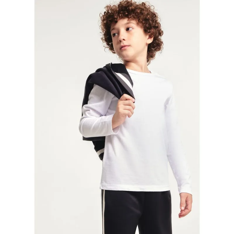 Camiseta Básica Infantil Unissex Manga Longa - Branco 016