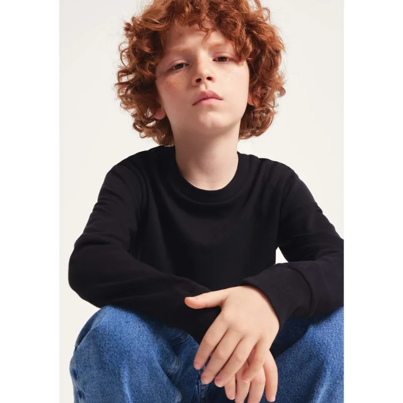 Camiseta Básica Infantil Menino Manga Longa - Preto 002