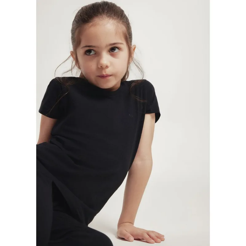 Blusa Básica Infantil Menina Com Bordado Coração - Preto 010