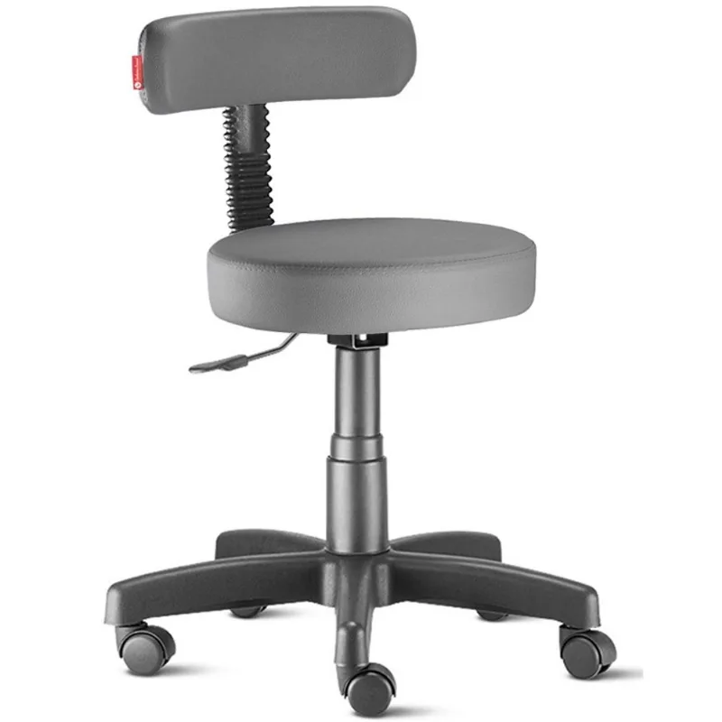 Mocho com encosto slim chumbo para clínicas