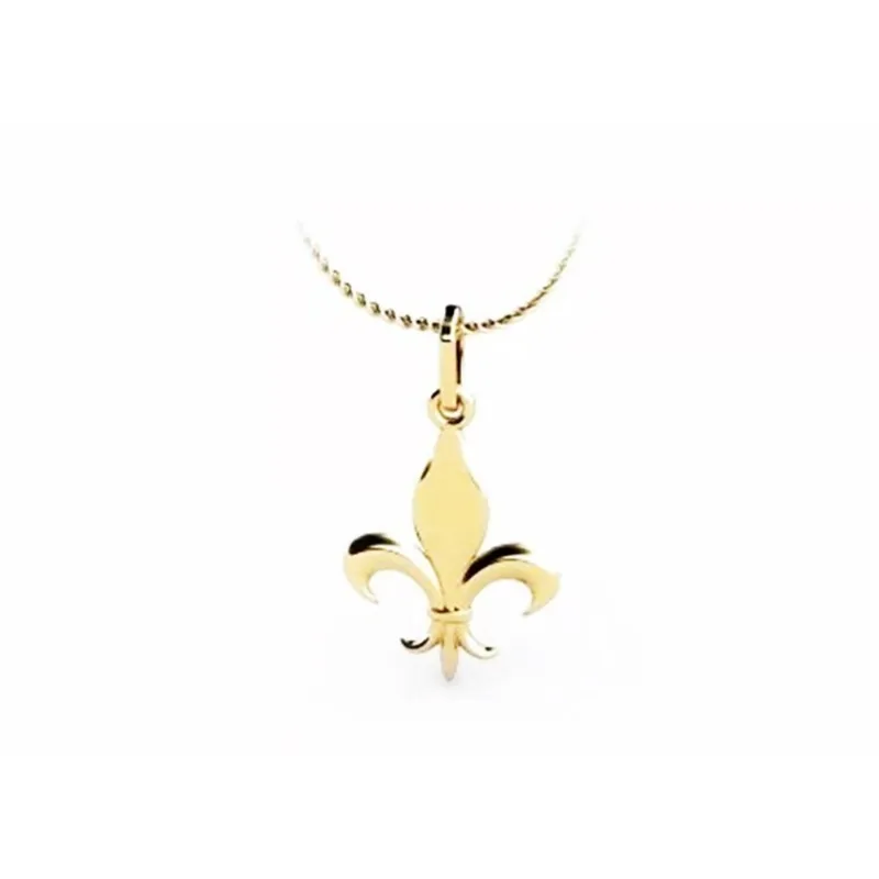 Colar Cordão Flor de Lis Letras Folheado Ouro 18k