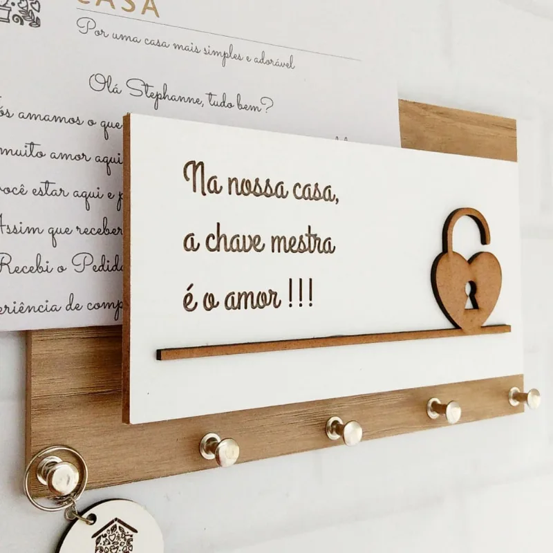 Porta Chaves e Cartas Chave Mestra Momento Casa