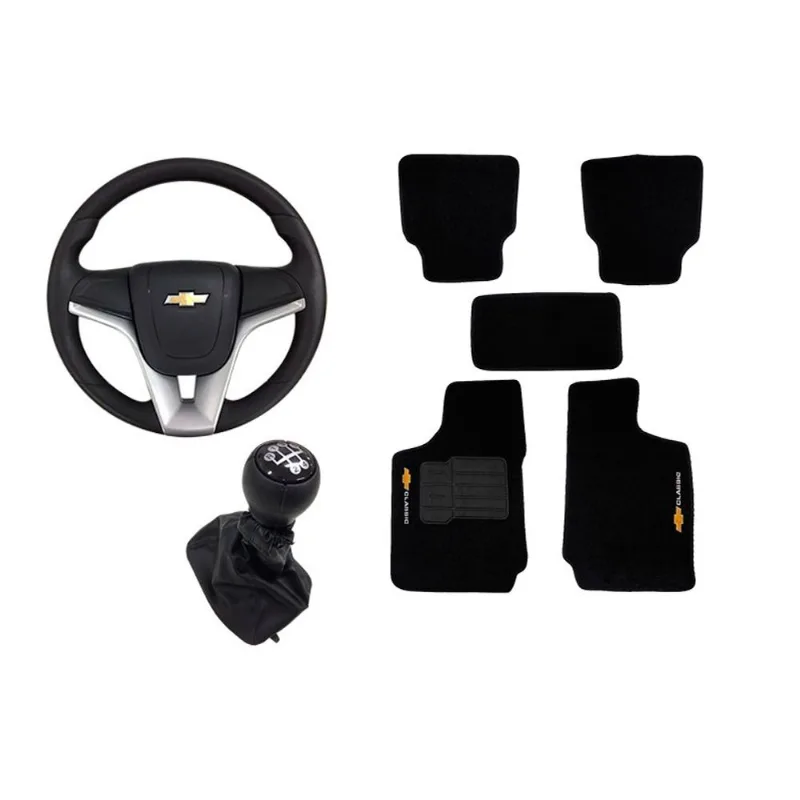 Volante Cruze Prata Classic Bola Manopla Cambio Preto