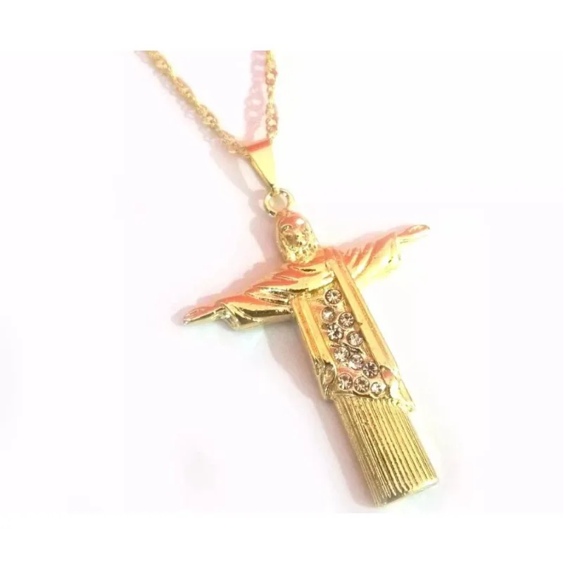 Colar Cordão Gargantilha Deus Jesus Cristo Folheado