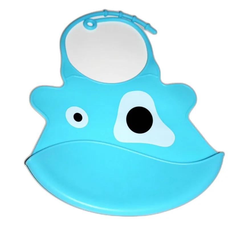 Babador de Silicone com coletor de migalhas - Azul
