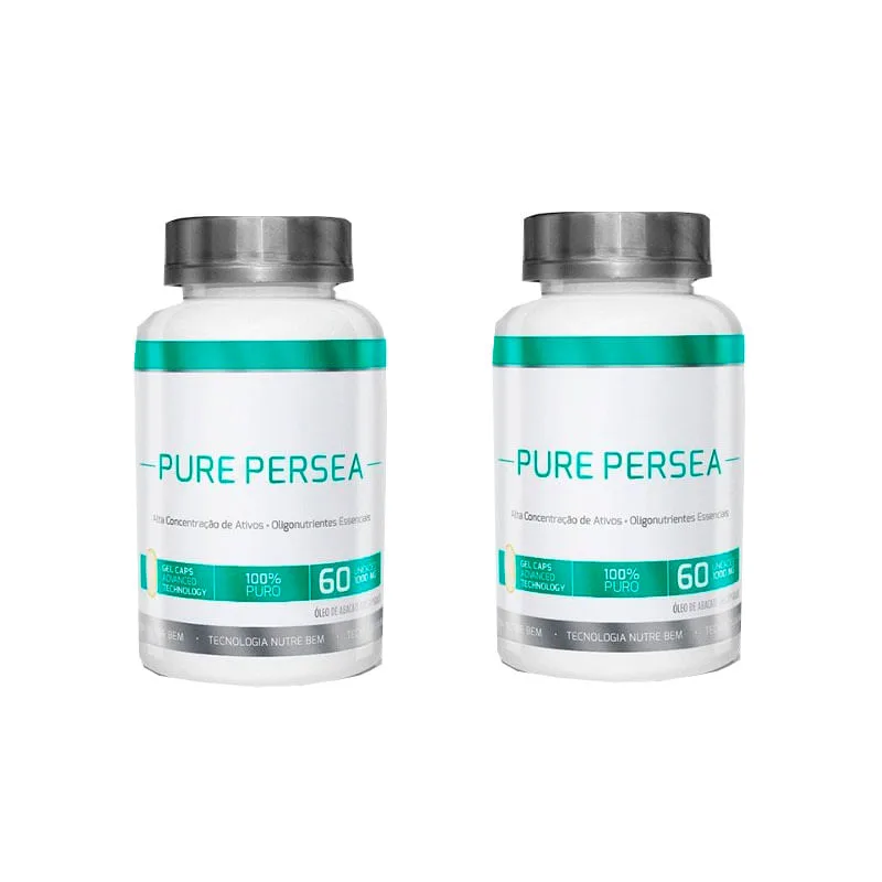 Kit 2 Pure Persea - Óleo De Abacate 100% Puro 1000 Mg - Não Informado - Mercearia