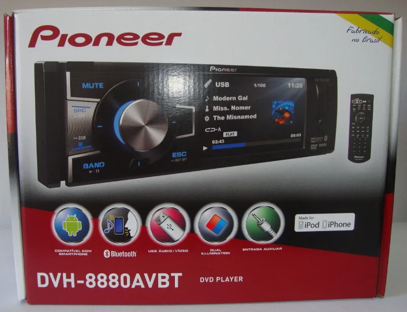 Dvd Player Pioneer Dvh 8880 Avbt Tela 3.5 Bluetooth Mp3