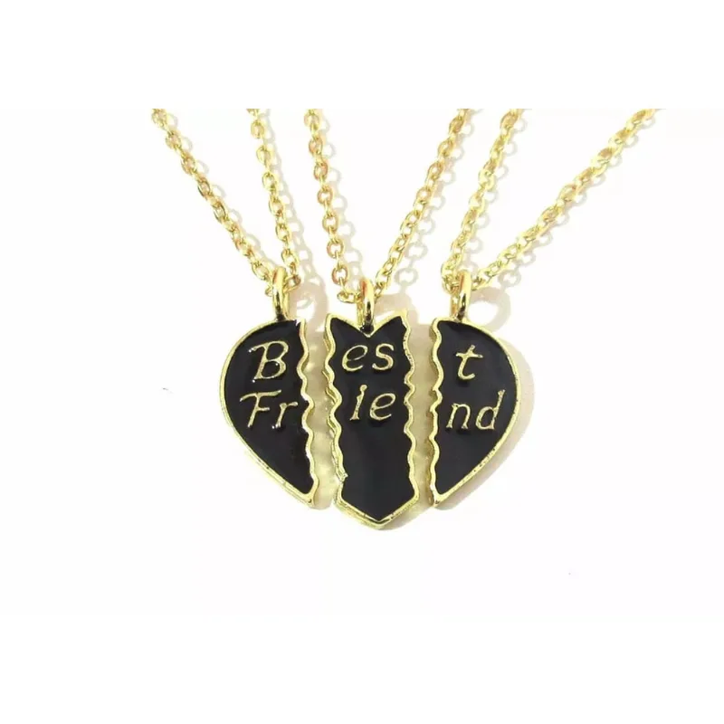 3 Colares Eternas Amigas Amizade Folheado a Ouro 18k