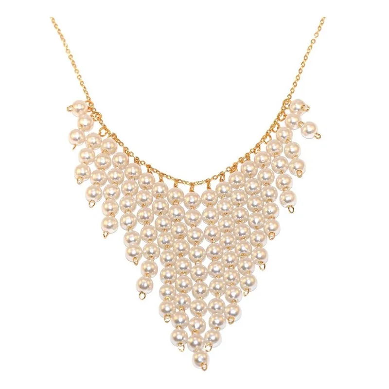 Colar Festa Pérola Mulher Vaidosa Folheado Ouro 18k