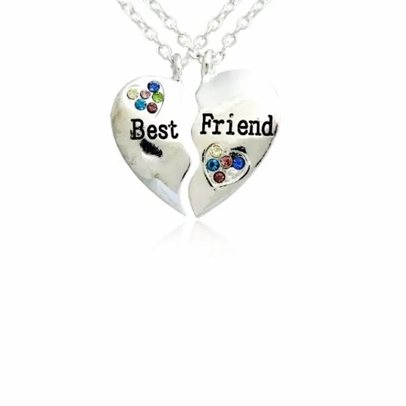 2 Colares Best Friends Amigas Lindo Folheado A Prata