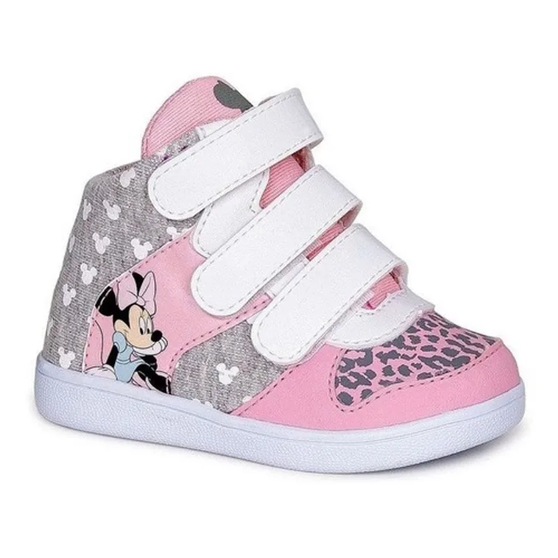 Tênis Infantil Feminino Minnie Nº24 Cor Rosa com Cinza - Sugar Shoes