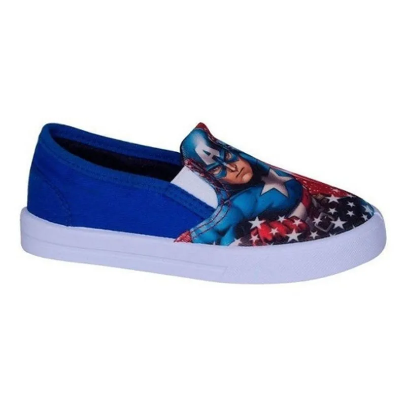 Tênis Infantil Masculino Capitão América Vingadores Marvel Nº21 Cor Azul - Sugar Shoes