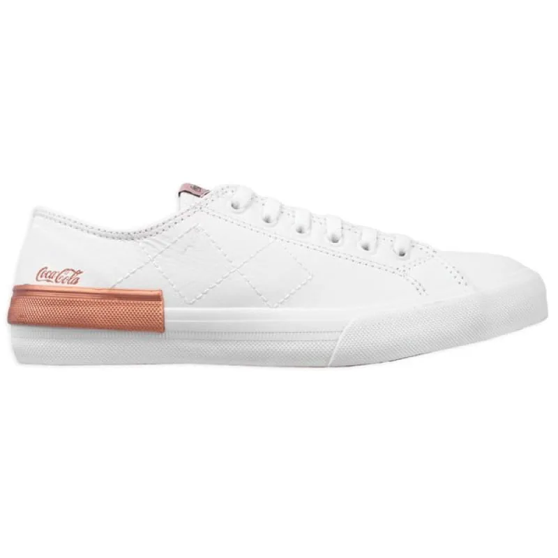 Tênis Coca Cola Atlanta Leather Metalic Feminino Branco 34 - Coca Cola