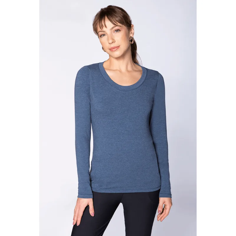 Blusa Cotton Manga Longa Feminina Lupo Tamanho: P | Cor: Azul Jeans - Lupo
