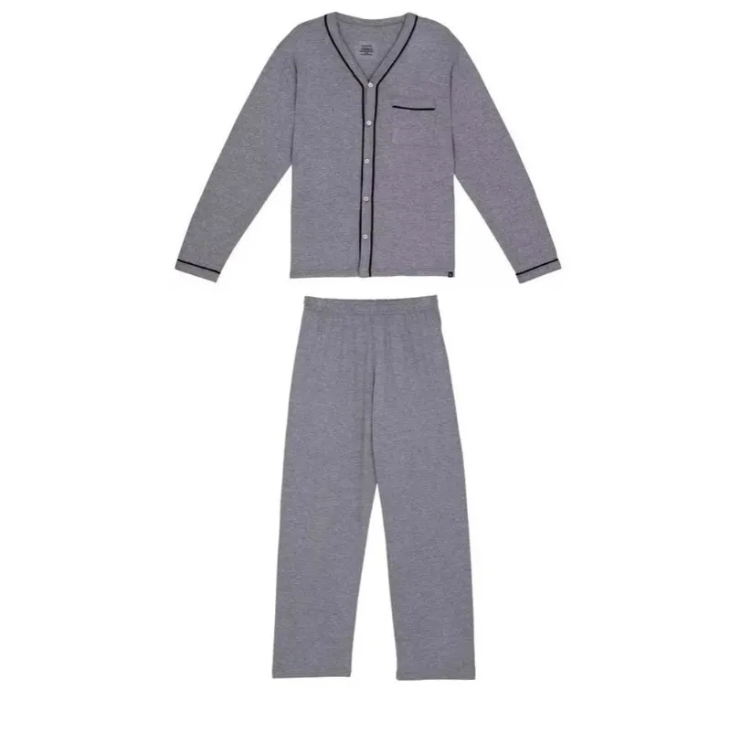 PIJAMA LUPO MASCULINO BOTOES 28048-002 CINZA - G