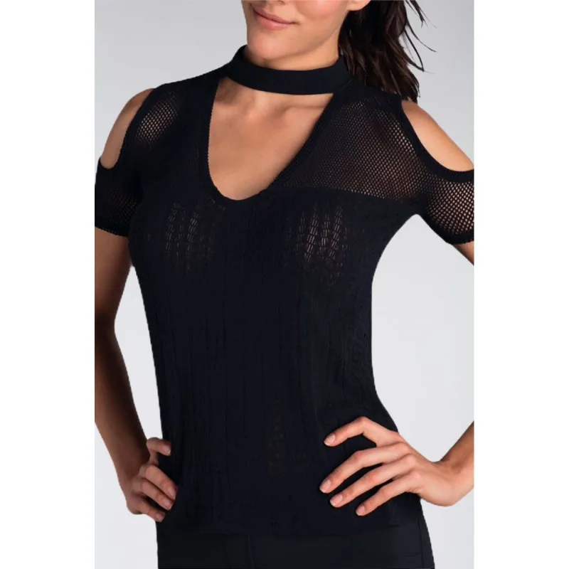 Blusa Choker Raschel Feminina Lupo Tamanho: U | Cor: Preta