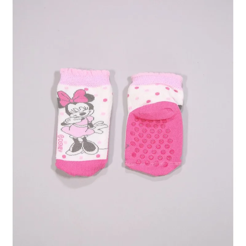 Meia Disney Baby Antiderrapante - Minnie Rosa - 16 a 23