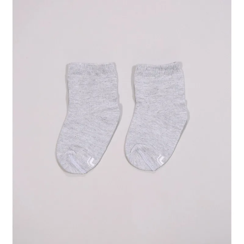 Kit Meia Lisa Baby com 2 unidades Cinza - 16 a 23