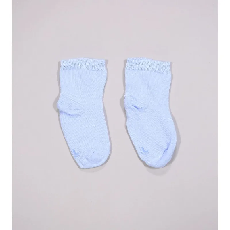 Kit Meia Lisa Baby com 2 unidades Azul - 16 a 23
