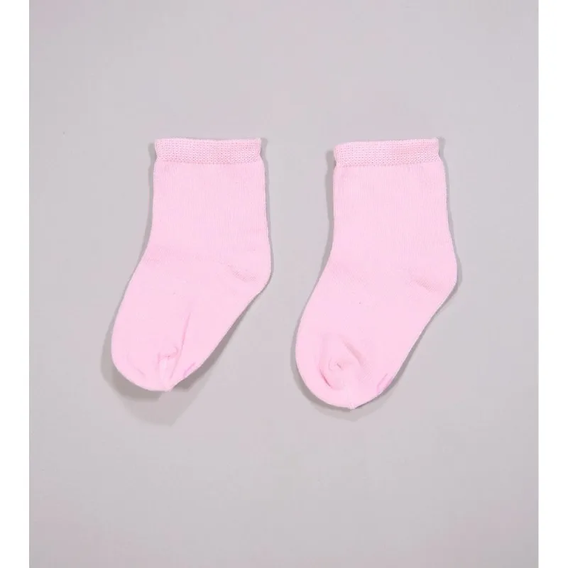 Kit Meia Lisa Baby com 2 unidades Rosa - 16 a 23